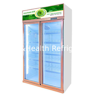 Verticale Commerciale Due porte di vetro smogging bevande raffreddamento Display Freezer