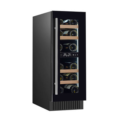 Certificato ETL Verticale porta singola 18 bottiglia Vino rosso Display frigorifero