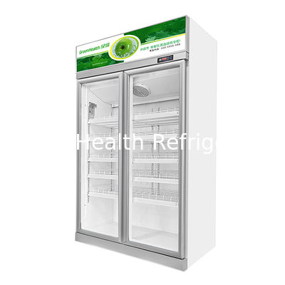 Freezer espositore refrigerato per bevande con due porte a vetro
