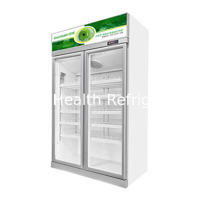 Congelatore Display Bevande Inverter a Doppia Porta Argento con Unità Superiore, Sbrinamento Automatico e Volume 457L