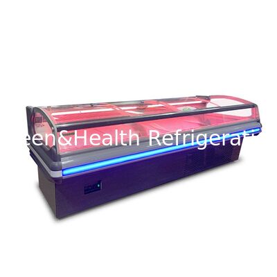 Stainless Steel Meat Display Freezer with LED Interior Light and Automatic Defrost System for Supermarkets