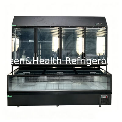 Congelatore isolato a doppia funzione con esterno in acciaio inossidabile/vetro e capacità di 850L per display di supermercato