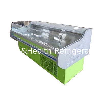 Congelatore a display di carne in acciaio inossidabile con luce a LED e scongelamento automatico per uso commerciale