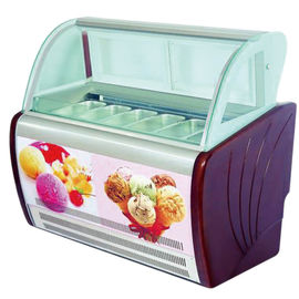 Congelatore italiano commerciale dell'esposizione del gelato con la luce su misura dell'OEM delle pentole