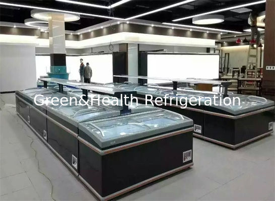 Scaffale statico del sistema di raffreddamento del congelatore commerciale nero dell'esposizione regolabile