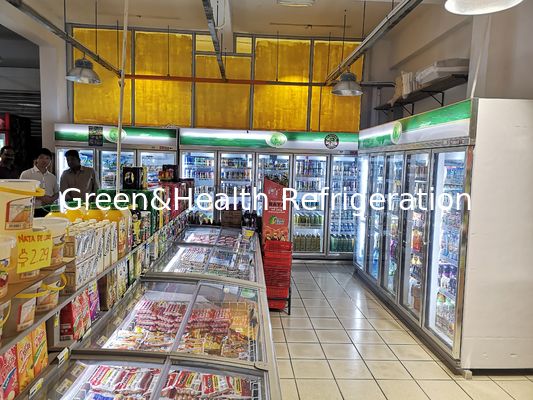 Il dispositivo di raffreddamento dritto dell'esposizione della bevanda del negozio automatico disgela cinque pc per porta