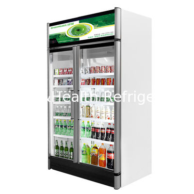 Congelatore di vetro dritto efficiente della porta con il refrigeratore dell'esposizione bevanda/della lampada