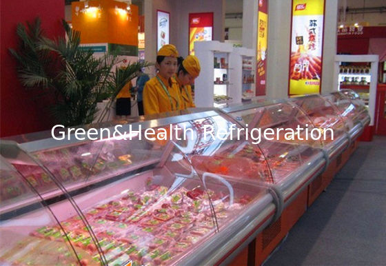 Frigorifero commerciale con ventilatore di raffreddamento, compressore Danfoss e vetro curvo
