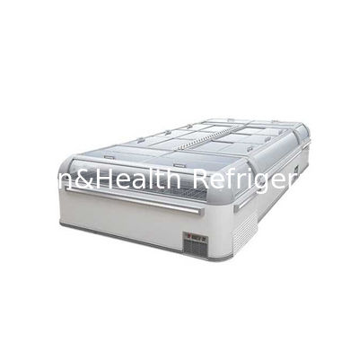 Congelatore commerciale dell'esposizione di colore nero per gli scaffali regolabili dei frutti di mare