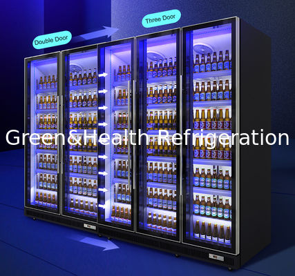 L'auto disgela il congelatore verticale commerciale con la ruota per Pepsi/latte/birra con la porta di vetro per