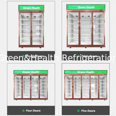 Frigorifero di vetro commerciale della porta del supermercato dritto R134