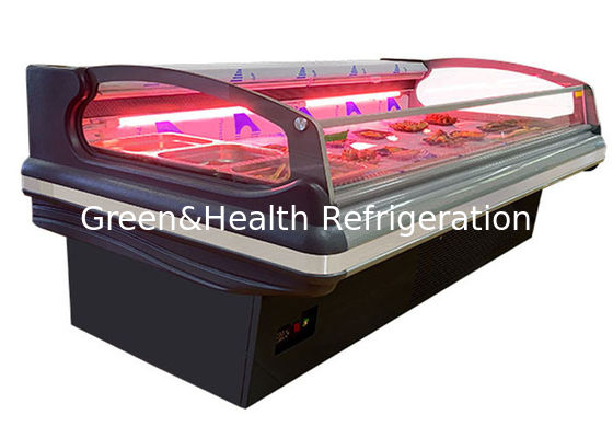 Refrigeratore aperto del fan della carne del congelatore dell'alimento multiuso su ordinazione della vetrina costruito nel sistema